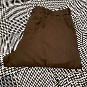 Men's Flat Front Brown Slacks